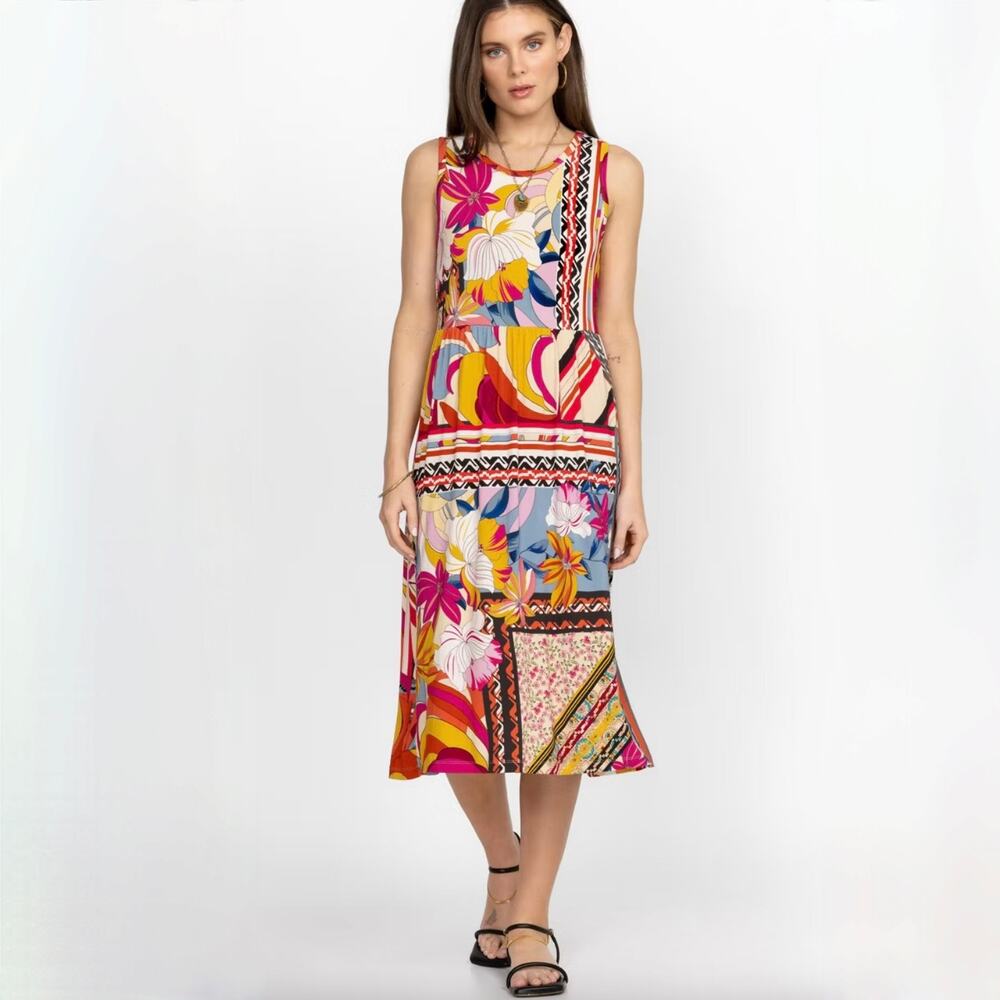Johnny Was Rachel May Easy Fit Tank Dress - Midi - Multicolor Print - Szie XS